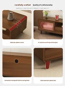 Mueble de TV Moderno de Madera Maciza y Juego de <span class=keywords><strong>Mesa</strong></span> de Centro <span class=keywords><strong>para</strong></span> Sala de Estar, Color Nogal, Muebles de TV Enviados, Soportes de TV, <span class=keywords><strong>Mesa</strong></span> de TV de MDF - Product Image 5