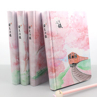 Kawaii Hardcover Journal, Cute Sakura Cherry School Student