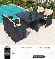 Fabrik direkt liefern 8-Sitzer Gartenmöbel Rattan Esstisch und Stühle Set Outdoor Rattan Möbel Terrassen möbel