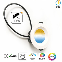 Downlight intelligent DMX Control4 IP65 RGBW Benory 24V 12W 2000K-6000K Blanc réglable pour maison et bureau LED CRI95 60° CE RoHS