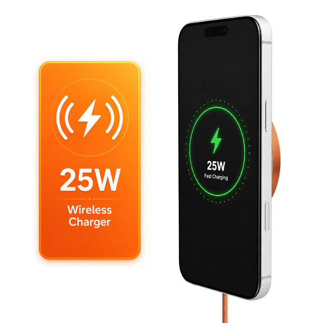 Hot Selling Qi2 Certified 25W Magnetic Wireless Charger Ultra-Thin 0.5mm Design Fast Charging Pad for IPh 16/15/14 S24 Ultra