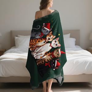 Christmas Santa Gingerbread Reindeer Flannel <b>Blanket</b> Throw <b>Blanket</b> Nap <b>Blanket</b> Holiday Decor Festive Cozy <b>Warm</b> Super Soft - Product Image 3