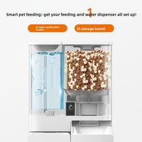 Distributeur automatique de nourriture pour animaux de compagnie grande capacité 5L+4L, fontaine à eau intelligente contrôlée par application, 2-en-1, alimentation programmée, matériau ABS, alimentation par adaptateur