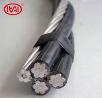 Cable ABC de 1KV de Baja Tensión, Cable Aéreo XLPE de Aluminio, 1 Hilera de Alambre Desnudo (Neutro/Tierra) para Uso en Construcción, 2*10mm JKYLJ 50A
