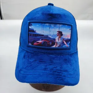 Top Quality Mesh Sports Caps Candy Liu Velvet Trucker Chapéus Cap Revenite Velvet Cap Personalizado Picture Print