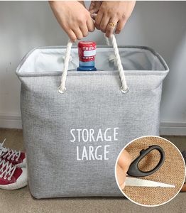 Thick Imitation <strong>Linen</strong> Storage <strong>Basket</strong> No Cover Foldable Fabric Organizer Laundry <strong>Basket</strong> for Clothes Toys - Product Image 5