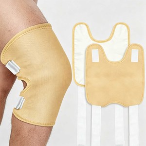 2 pièces de compresses pour genoux à l'huile de ricin, en coton biologique, personnalisables, avec sangle élastique - Product Image 1