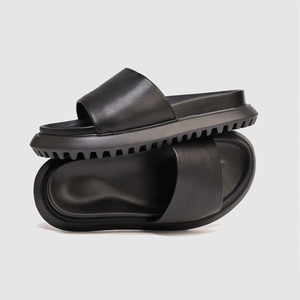 Chaussons en <span class=keywords><strong>cuir</strong></span> véritable pour hommes, fabriqués en peau de <span class=keywords><strong>mouton</strong></span> pleine fleur, nouvelle collection été 2025, sandales à enfiler pour hommes, décontractées <span class=keywords><strong>et</strong></span> élégantes - Product Image 4
