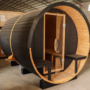 Sauna cylindrique extérieur sur mesure avec construction en <span class=keywords><strong>bois</strong></span> massif pour hôtels, gîtes et petits espaces - Product Image 1