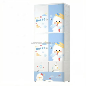 Lemari Pakaian Anak Motif Lucu 4 Lapis Portable, Lemari Laci Bayi Kapasitas Besar, Laci Penyimpanan Plastik - Product Image 4