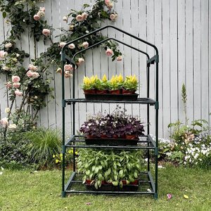 <span class=keywords><strong>Serre</strong></span> miniature à 3 couches en PE et tuyaux de fer, <span class=keywords><strong>pot</strong></span> de plante décoratif, <span class=keywords><strong>serre</strong></span> isolée et imperméable pour plantes succulentes, abri hivernal chaud - Product Image 3