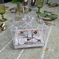 Organizador de cubiertos giratorio personalizado Golden Branch de Lucite, con soporte para salero y organizador de utensilios.