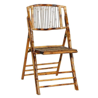 Vente en gros d'usine de chaise pliante en bambou rotin osier hôtel fête événement pliant en plein air bambou banquet salle à manger chaise de jardin