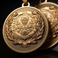 Médaille en métal de trophée de bâtiment d'équipe d'entreprise sans militaire de bronze vintage