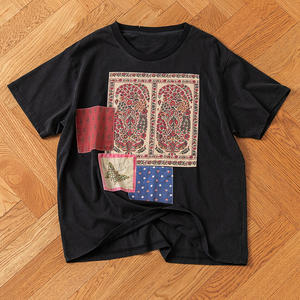 Camiseta de ocio personalizada PATCHWORK para hombre, marca <span class=keywords><strong>Lucky</strong></span>, manga corta, cuello redondo, ajustada, musculosa, 100% algodón, uso diario, ajuste holgado - Product Image 4