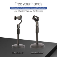 Support de microphone de table GAZ-28S, support de smartphone de bureau, support réglable à 360 degrés avec pince