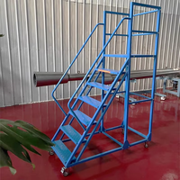 Escalera de Plataforma Móvil de Aluminio Desmontable para Almacén Jigong, Escalera de Plataforma Móvil para Recogida de Pedidos, Escalera Rodante