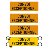 CONVOI EXCEPTIONNEL Panneaux de signalisation de sécurité réfléchissants jaunes/noirs en aluminium pour camions et remorques, flexibles avec 4 crochets