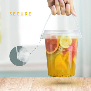 Vasos Desechables Personalizables de Plástico Transparente de 32 Onzas para Té con Leche/Frutas, con Tapas y Pajitas con Logotipo - Product Image 1