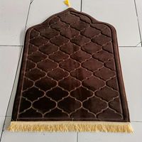 Tapis de Prière Musulman en Mousse à Mémoire de Forme Antidérapant Personnalisé, Tapis de Sol Doux et Luxueux pour Genoux et Front en Velours, Cadeau