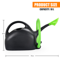 Arrosoir en plastique Vertak 10L, grande capacité, pour intérieur et extérieur, en PE, avec poignée d'assistance pour les fleurs