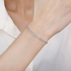 <strong>2025</strong> High Quality 925 Sterling Silver <strong>Charm</strong> Tennis Bracelet with Zircon Adjustable Claw Chain-Gift - Product Image 4