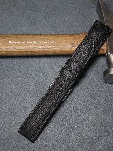 สายนาฬิกาอัจฉริยะทำด้วยมือทำจากหนังแท้แบบปรับแต่งเองได้ทำจากสเตนเลสสตีลหัวเข็มขัดแบบเข็ม-<span class=keywords><strong>หนัง</strong></span><span class=keywords><strong>ฉลาม</strong></span>สีน้ำตาลสีดำ - Product Image 4