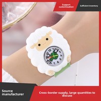 Montre-bracelet pour enfants en forme de mouton de dessin animé, bracelet en caoutchouc souple, cadeau promotionnel en gros pour la maternelle