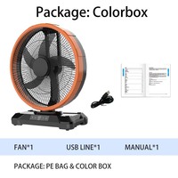 Ventilador Portátil AC/DC Recargable con 4 LED, Función de Oscilación de 3 Velocidades y Temporizador de 1 a 8 Horas para Cortes de Energía