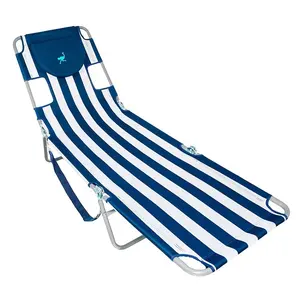 庭院海滩日光浴草坪椅日光躺椅户外家具折叠躺椅金属沙滩床现代带脸孔