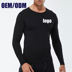 Camiseta Lisa de Cuello Redondo de Secado Rápido, Manga Larga, Deportiva, Casual, para Hombre, con Estampado Personalizado, Camisetas Personalizadas al por Mayor con Logotipo - Product Image 1