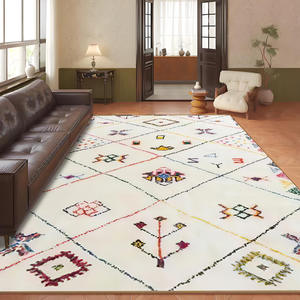 พรมลายเรขาคณิตสไตล์นอร์ดิก รูปทรงสี่เหลี่ยมผืนผ้า ผ้าคล้ายแคชเมียร์ กันลื่น สำหรับห้องนอน ห้องนั่งเล่น ทางเข้าบ้าน ห้องทำงาน - Product Image 4