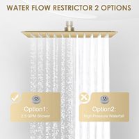 Pommeau de Douche Carré Ultra Fin en Acier Inoxydable 304 Brossé Or, Économiseur d'Eau, pour Projets Hôteliers (Vente en Gros)