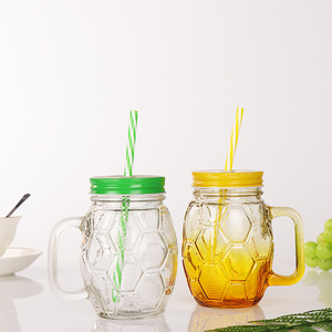 Tasse de Football, vente en gros, verre à bière, verre à lait 480ml avec poignée, tasse à café créative avec couvercle - Product Image 3