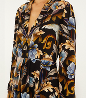 Robe maxi florale décontractée, style bohème, plage, fête, manches longues, col en V, grande taille, robe longue pour femmes, style arabe, taille plus