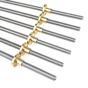 T8 dẫn vít THSL-300-8D hình thang Rod T8 CNC 3D máy in chì vít chủ đề 8 mét lead1mm Length100-1000mm với Brass NUT - Product Image 4