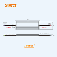 YSD IP67 étanche Led Driver 5 ans de garantie 100W tension constante 12V/24V Led alimentation