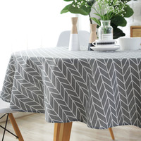 Vente chaude Polyester Coton Table Ronde Nappe Coloré Coton Lin Imprimé Nappe Table