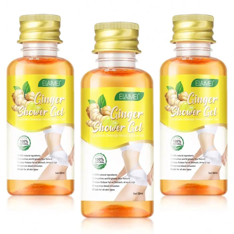 Wholesale Natural Organic Herbal Lymphatic Drainage Bath Shower Gel Slimming Firming Body Ginger Shower Gel