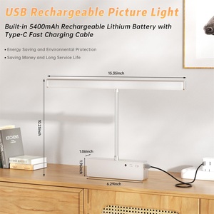 ไฟติดภาพวาดแบบใช้แบตเตอรี่สำหรับติดผนัง, ไฟส่องภาพศิลปะไร้สายพร้อมรีโมทคอนโทรลและตัวตั้งเวลา, ไฟส่องภาพวาดแบบหรี่แสงได้สำหรับภาพวาด - Product Image 4