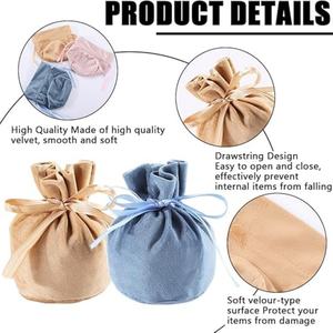 Sac en velours recyclable imprimé sérigraphié avec logo personnalisé H&G, multicolore, avec cordon de serrage, organiseur de rangement pour écouteurs, fond en flanelle - Product Image 3