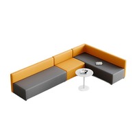 Conjunto de Sofás Modulares Modernos con Armazón de Madera Maciza y Tapicería de Cuero PU para Uso Comercial en Hospitales, Hoteles, Escuelas y Salas de Estar