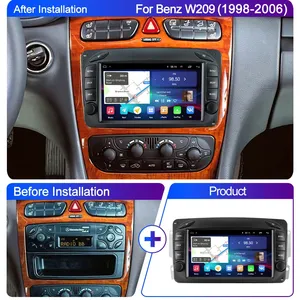 LEHX 2Din Android 14 Auto Carplay <span class=keywords><strong>Autoradio</strong></span> Audio pour Mercedes Benz <span class=keywords><strong>CLK</strong></span> W209 W203 W463 <span class=keywords><strong>W208</strong></span> <span class=keywords><strong>Autoradio</strong></span> stéréo GPS Lecteur DVD de voiture - Product Image 5