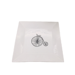 จานสี่เหลี่ยมลายครามสีขาวคุณภาพสูงสไตล์นอร์ดิกพิมพ์ลายตามสั่งเป็นมิตรต่อสิ่งแวดล้อมสำหรับสเต็กบ้าน - Product Image 1