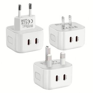 UK Plug 40w Fast Charging PD Type c Adapter 3pin <b>Socket</b> Dual <b>Usb</b> C Wall Charger Power Adapter <b>with</b> Retail Box - Product Image 5