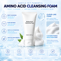 Sistem Surfaktan Asam Amino Tiga Kali Lipat Label Pribadi Glyceryl Glucoside Pembersih Wajah Penyeimbang Kelembapan