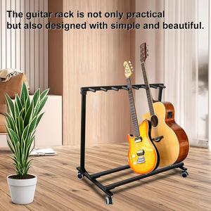 Support de guitare robuste avec base roulante et patins antidérapants pour exposition d'équipement de groupe, idéal pour la maison, la scène et le rangement en studio - Product Image 2
