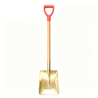 Pelle de jardinage anti-explosion de qualité industrielle, sans étincelles, en bronze cuivre-beryllium, outil de sauvetage incendie, lame de 30 cm, manche en bois