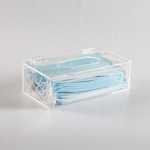 Rõ Ràng Acrylic Mặt Nạ Dispenser Tường Gắn Dùng Một Lần Găng Tay Lưu Trữ Organizer Box Với Nắp Acrylic Glove Chủ - Product Image 3