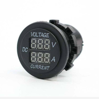 Voltímetro Digital LED de 12V para Auto, Barco y Motocicleta, Medidor de Voltaje Principal AUX, Monitor de Batería, Panel Redondo, Probador de Voltaje Doble